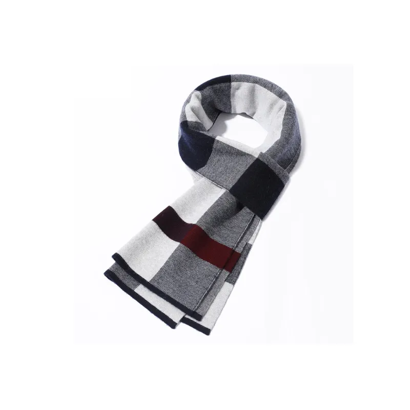 Jiu Ji Pure Wool Knit Scarves Men's-3