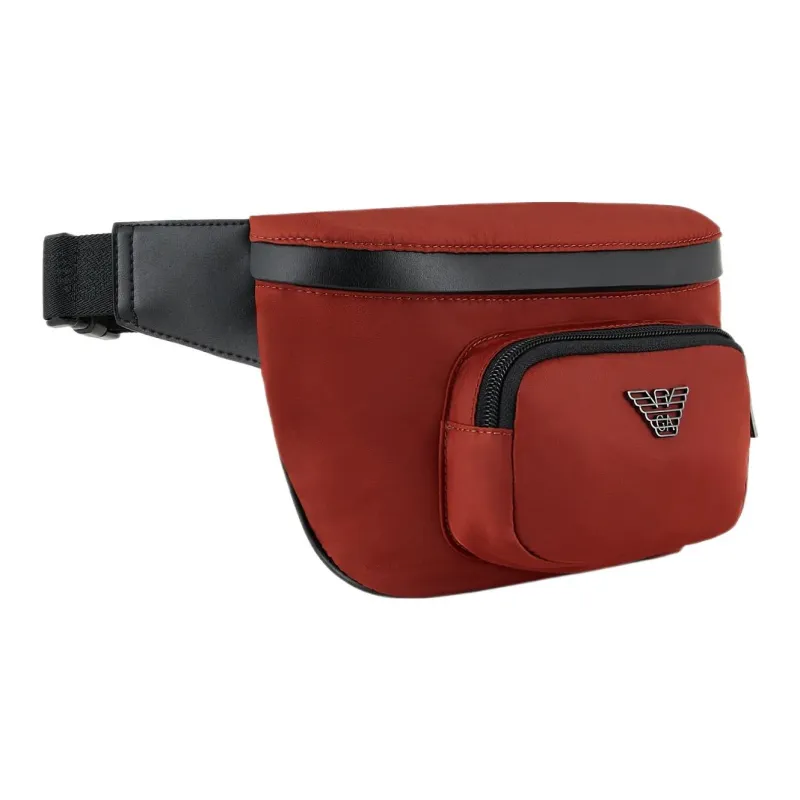 EMPORIO ARMANI Recycled Nylon Sling Bag, Crossbody Bag, Fanny Pack Medium Size Men's Orange-1