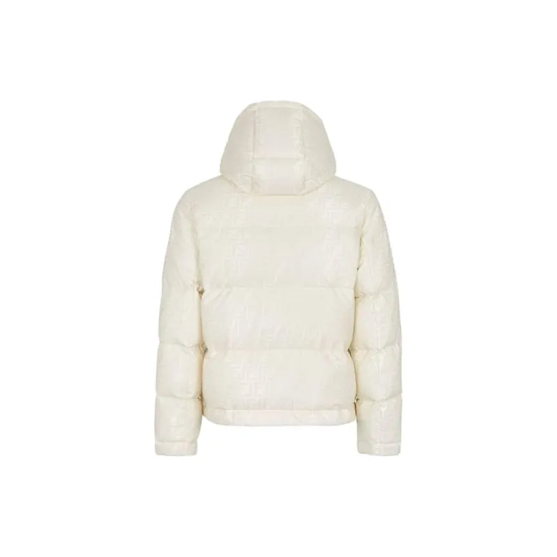 FENDI FW23 Tech Fabric Down Jacket Down Jacket Women's White-1