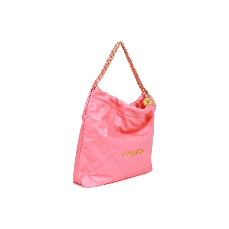 CHANEL 22Bag Smooth Finish Calfskin Tote Bag, Shopping Bag, Handbag, Shoulder Bag, Crossbody Bag Women's Pink-2