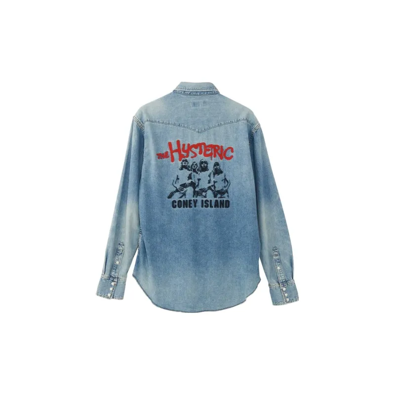 HYSTERIC GLAMOUR Denim Jackets Men Light Indigo-1