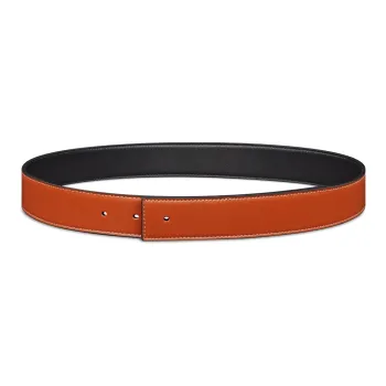 Christian*DIOR HOMME* Monogram LEATHER Orange/White REVERSIBLE BELT Small/Medium high quality