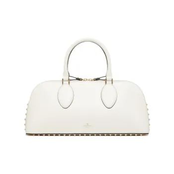 Valentino ROCKSTUD Calfskin One Shoulder Handbags Women's Ivory