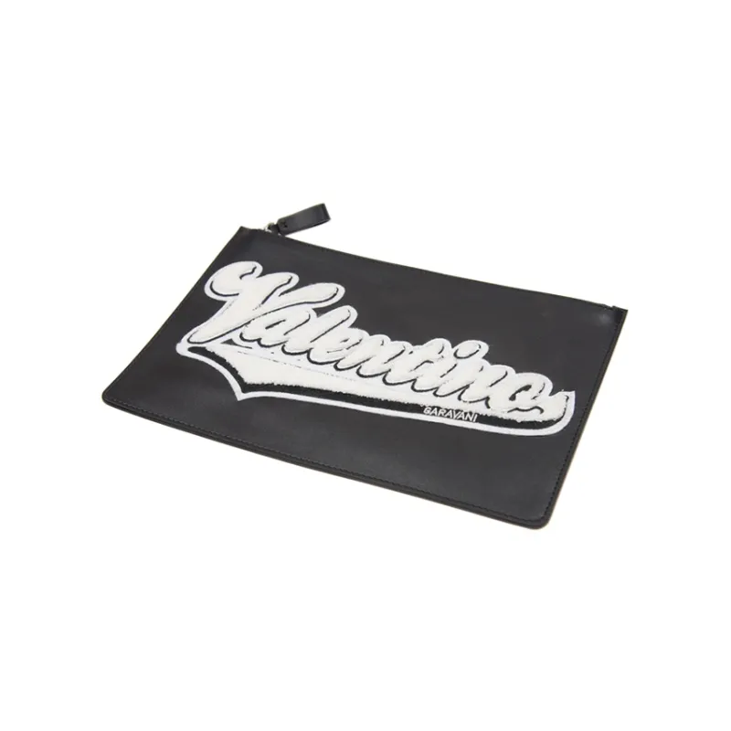 Valentino Leather Wallets Clutches Regular Unisex Black-3