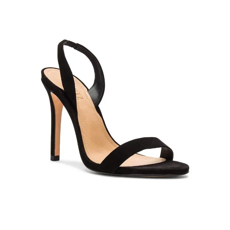 Schutz Luriane One Strap Sandals 9cm Women's Black Rice-2