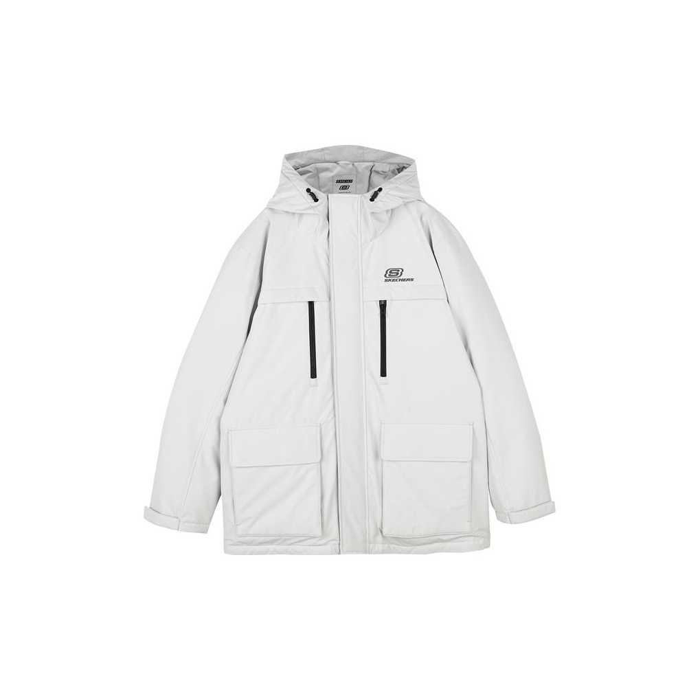 Skechers jacket mens white discount