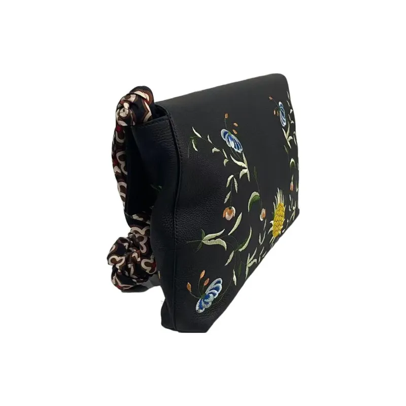GUCCI Dionysus Leather Flap Messenger Bag Shoulder Bag Crossbody Bag Large Size Women's Black-2