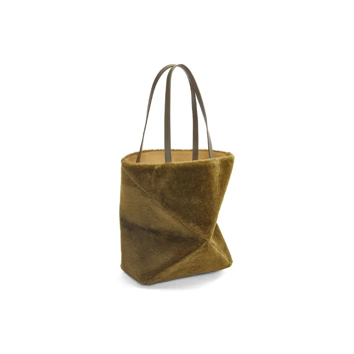 LOEWE Shearling Tote Bag, Shopping Bag, Handbag Regular Women's Dark Green-1