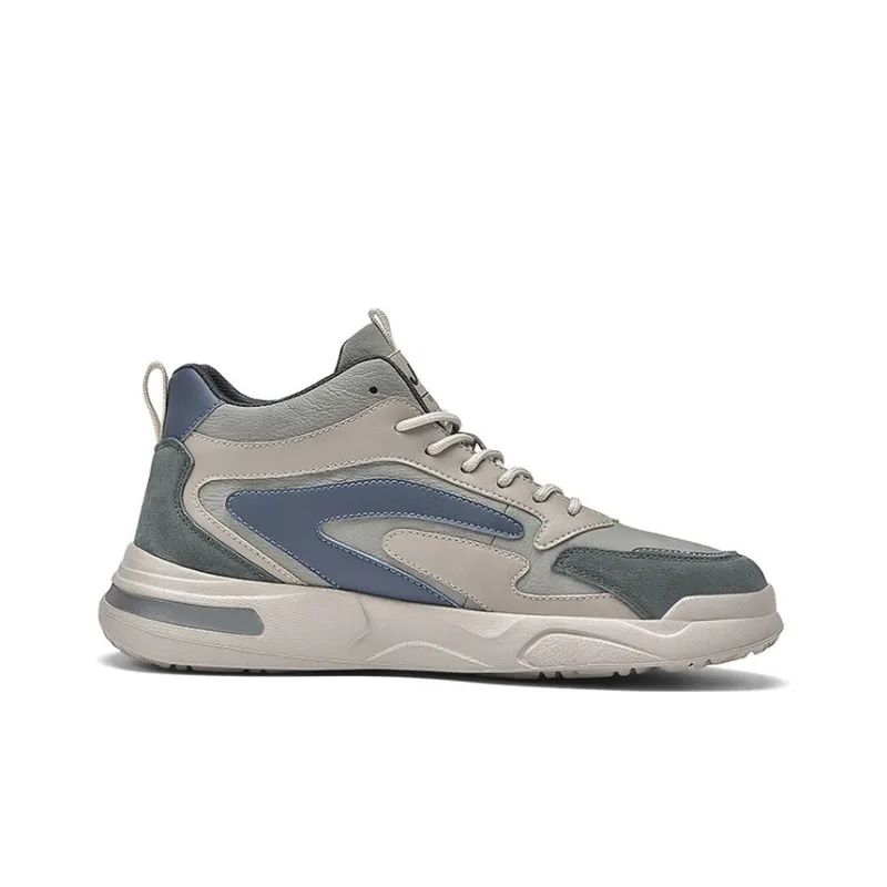 Jeep Shock Absorbers With Slip Resistant And Abrasion Resistant Properties Mid Top Casual Shoes Men's Gray Blue-1