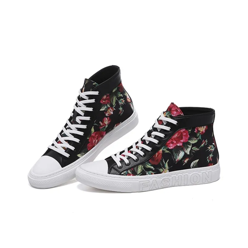 YEDANI High Top Canvas Shoes Men's Black-3