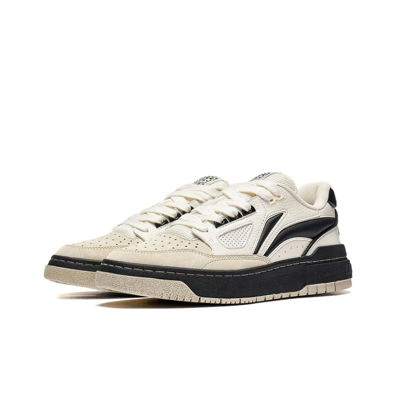 LiNing Rookie 2 Shock Absorbers With Slip Resistant Features Low Top Basketball Shoes Men's Black White Khaki-2