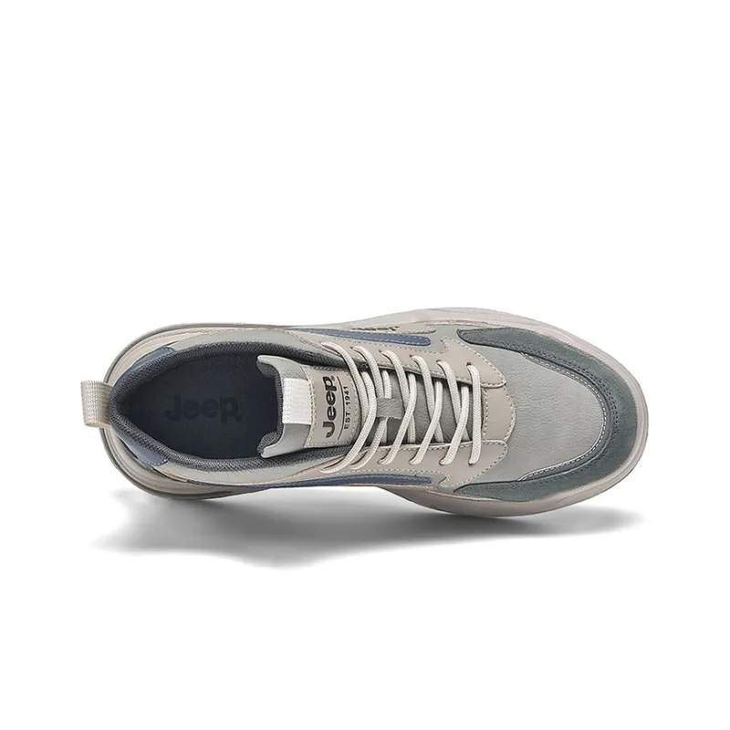 Jeep Shock Absorbers With Slip Resistant And Abrasion Resistant Properties Mid Top Casual Shoes Men's Gray Blue-4
