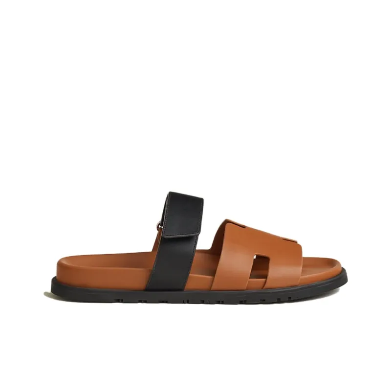 HERMES Slide Slippers Men's Brown-1