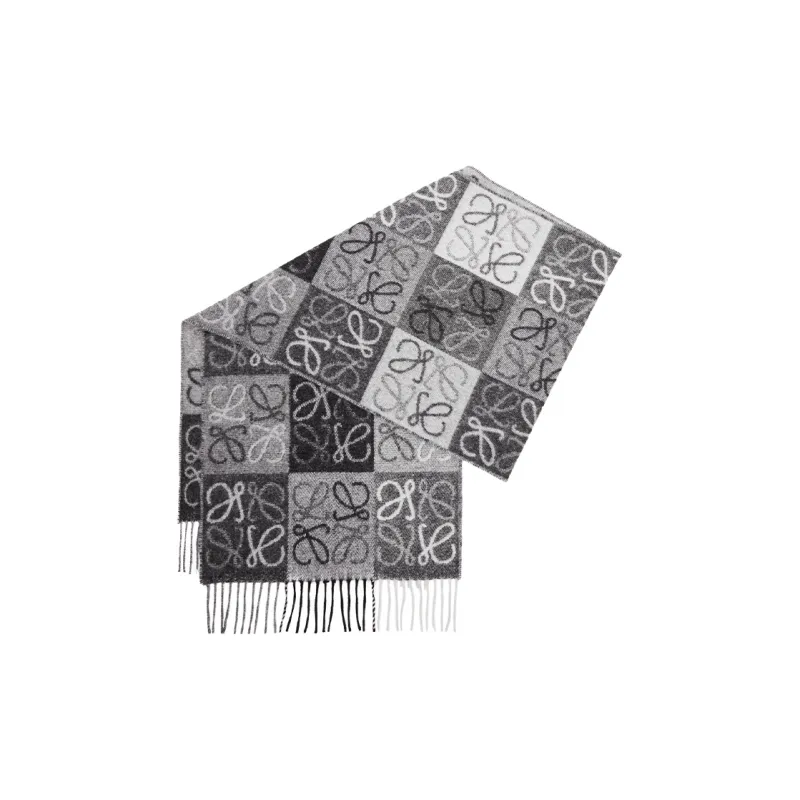 LOEWE Anagram-jacquard Wool-blend Scarf-1