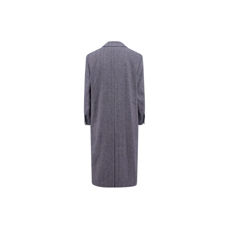 AMIPARIS Herringbone Motif Double Breasted Coat-1