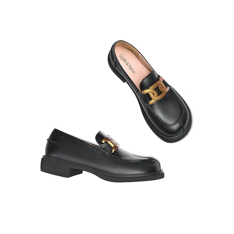 Lily Wei Loafers 3cm Women's Black-3