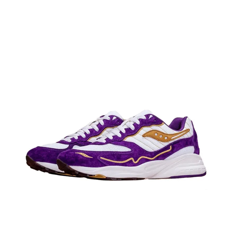 Claima x Saucony 3D Grid Hurricane Slip-Resistant Low-Top Running Shoes Men's White Purple-2