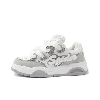 Spider King Low-Top Skateboard Shoes Women's White Gray