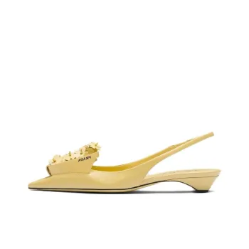 PRADA Floral appliqué 25mm Slingback Pumps