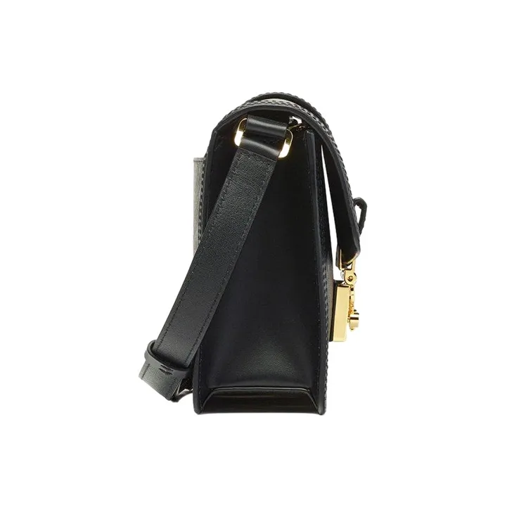 MCM Canvas With Leather Shoulder Bag Small Size Women's Black-1