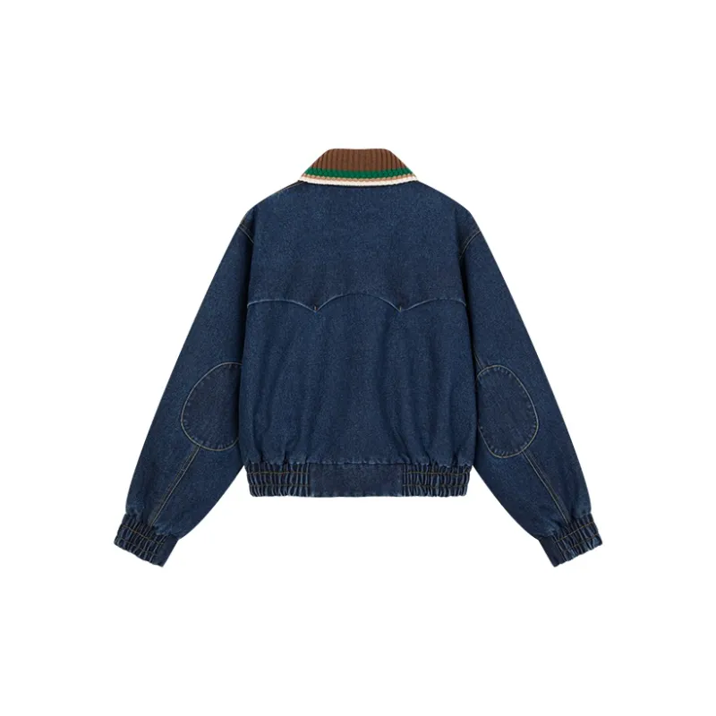 UOOYAA Denim Jackets Women's Denim Blue-1