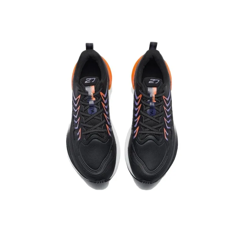 XTEP Wind And Fire Generation 27 Anti Slip Wear Resistant Low Top Running Shoes Men's Black Orange-3