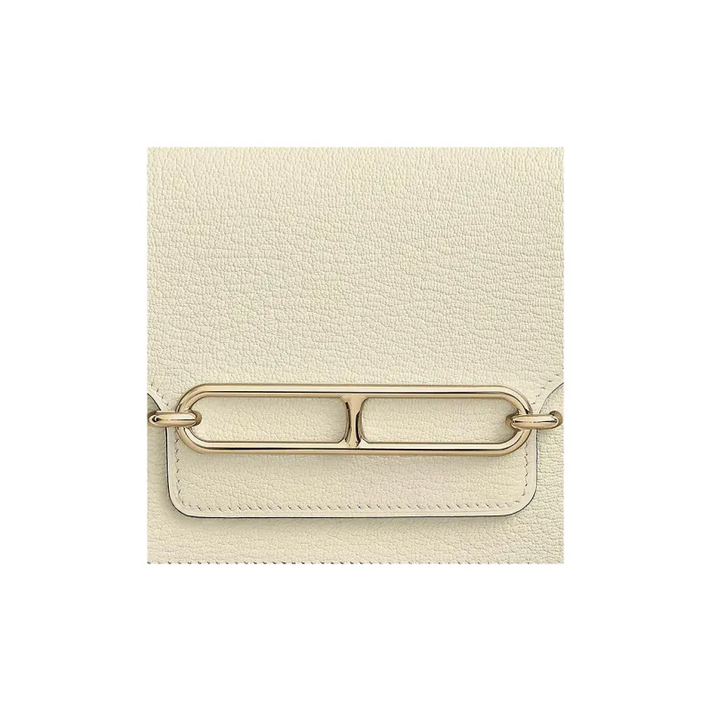 HERMES Roulis Goatskin Clutch Shoulder Bag Crossbody Bag Fanny Pack Wallet Regular Women's I2 Nata Cream White-5