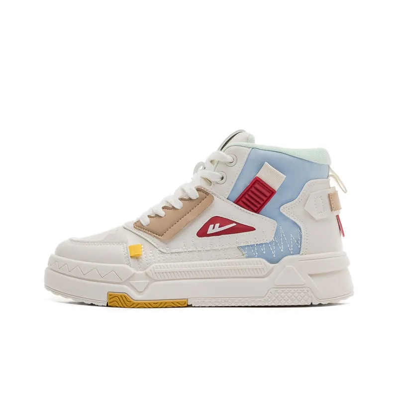 Warrior High Top Skateboard Shoes Women's Beige Moon-0