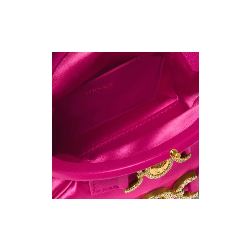 VERSACE Viscose Blend With Sheepskin One Shoulder Handbags Women's Fuchsia-3
