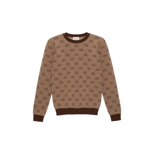 GUCCI Children's GG wool sweater Brown