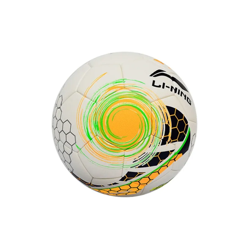LiNing Size 5 Soccer PU Seamless Thermal bonding Unisex White/Neon Orange-2