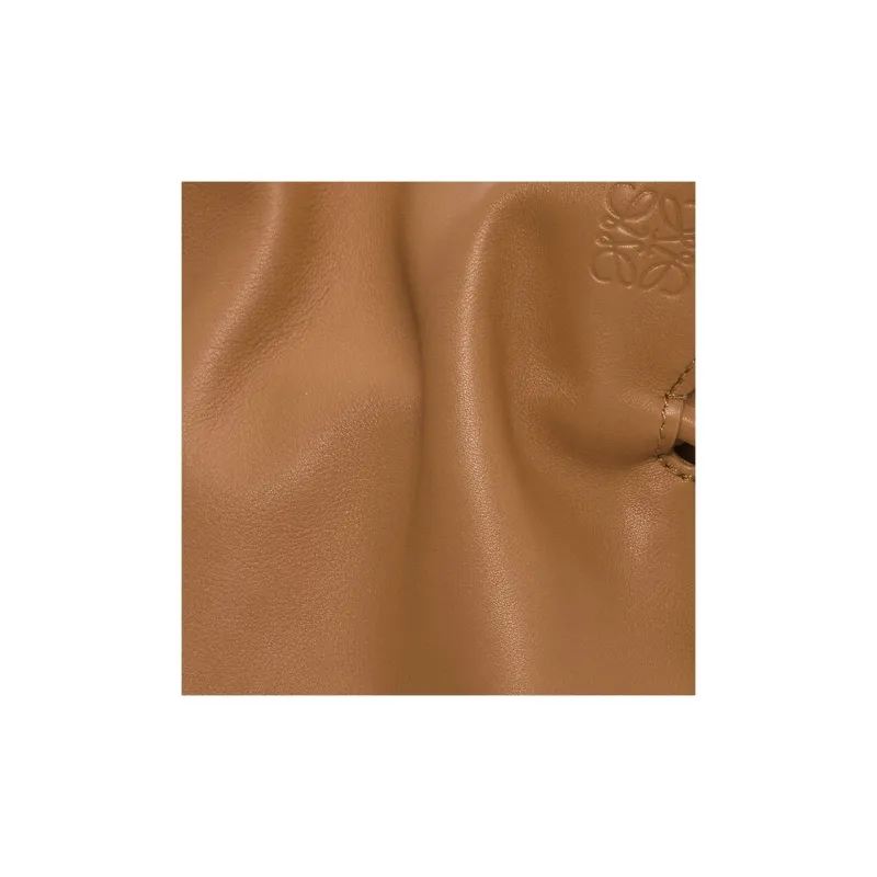 LOEWE Flamenco Napa Calf Leather One Shoulder Clutch Tubas Women's Brown-4