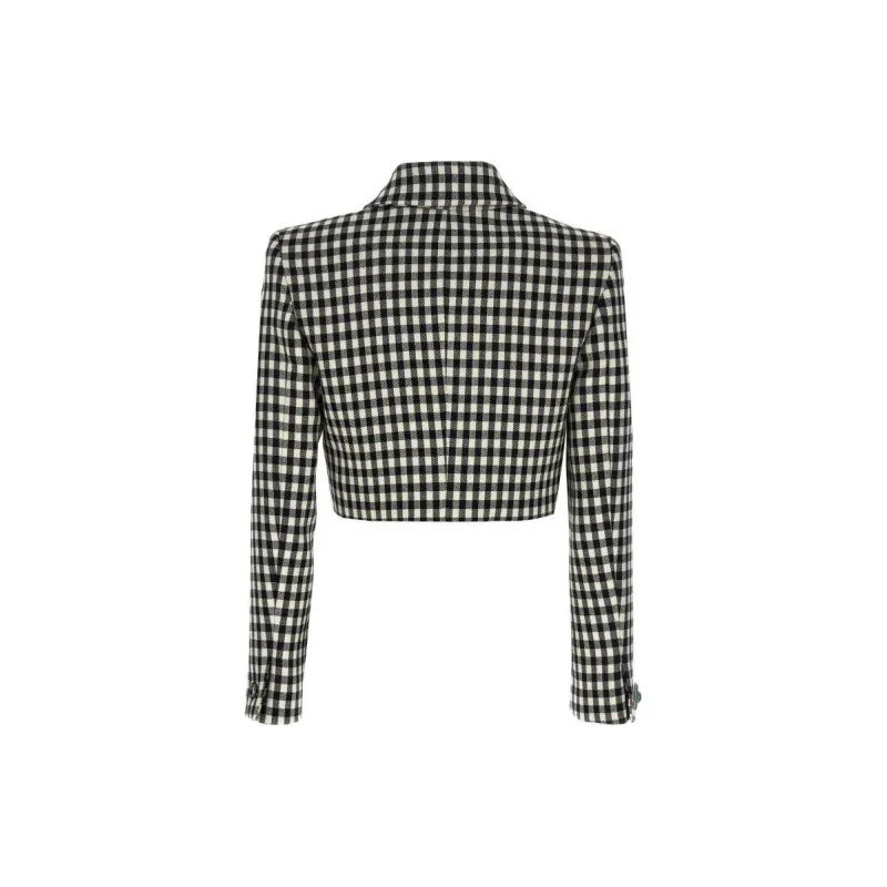 Roberto Cavalli Cropped Gingham check Jacket-1