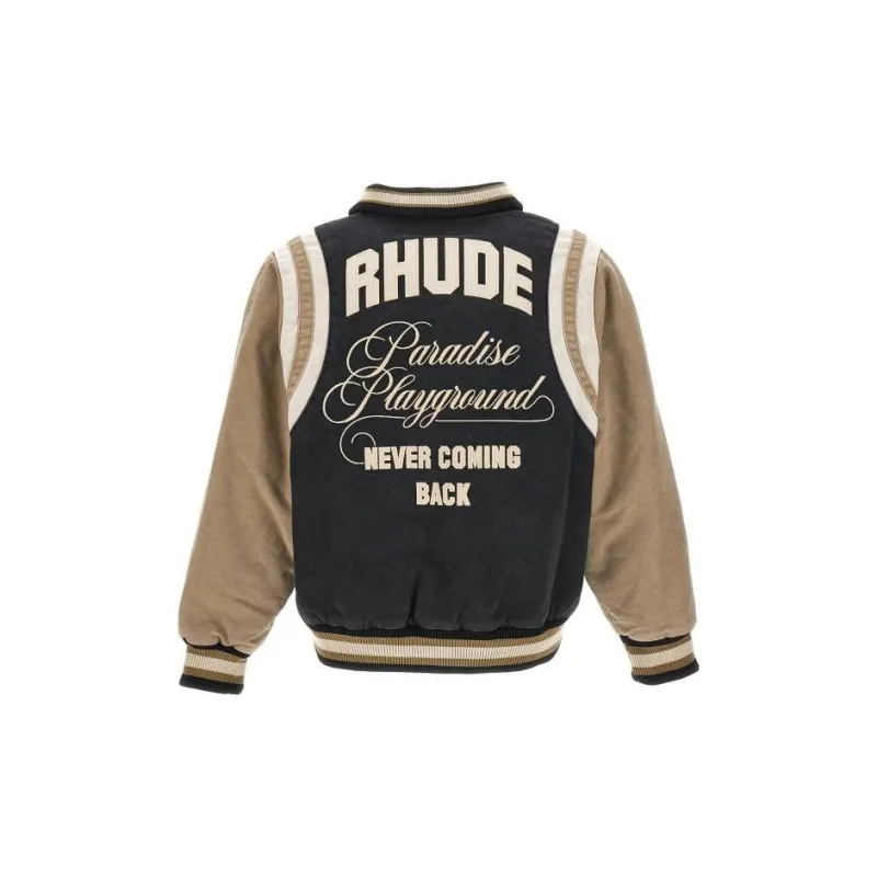 RHUDE Washed Canvas Varsity Jacket-1