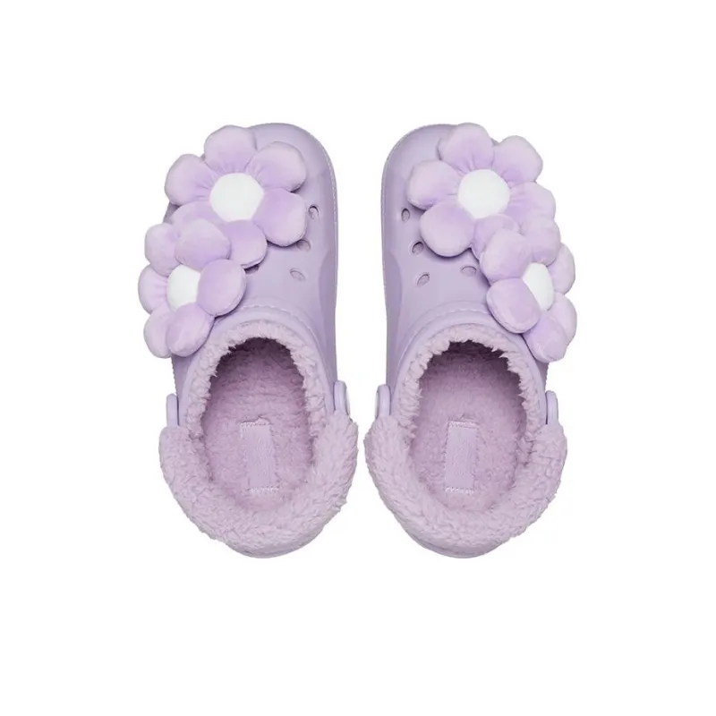 Crocs Baya Lined Fuzz Strap Singles Day 'Purple White' Women's-3