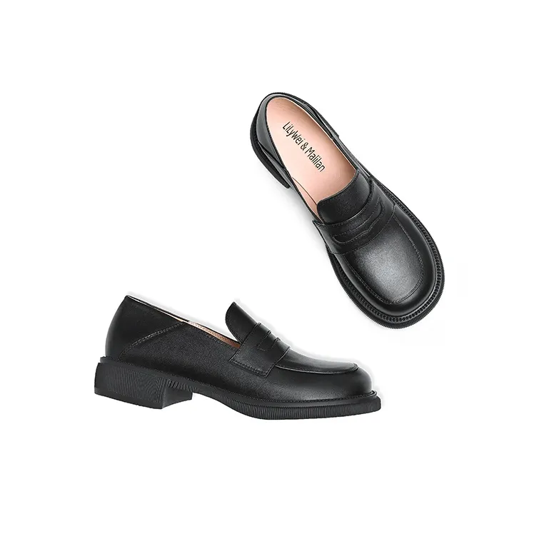 Lily Wei Loafers 3cm Women's Black-3