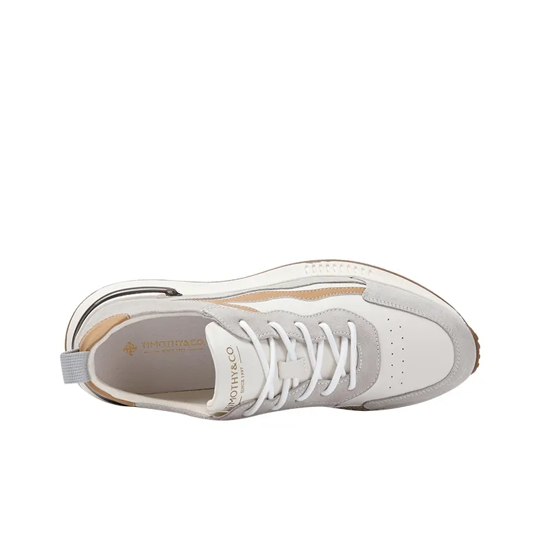 TIMOTHY&CO. Slip Resistant Low Top Casual Shoes Men's White-3