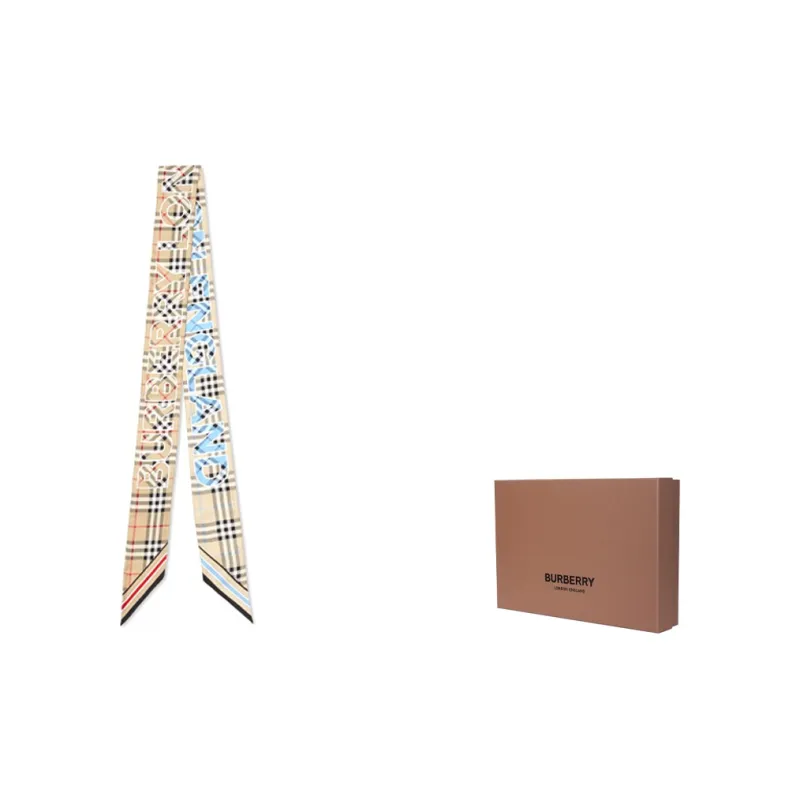 Burberry Vintage Silk Scarves Women's-4