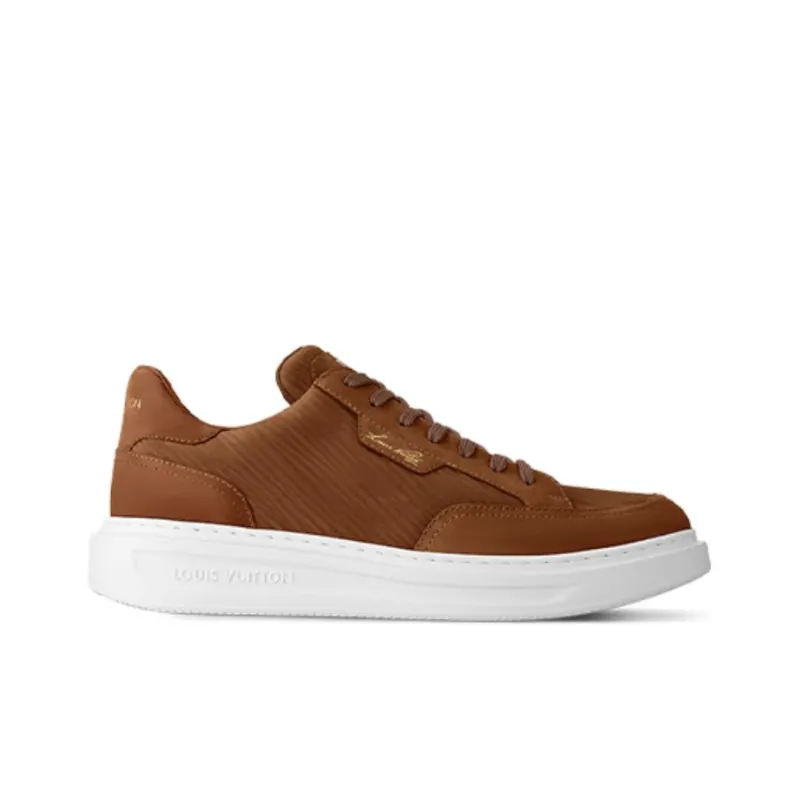 LOUIS VUITTON Beverly Hills Low Top Skateboard Shoes Men's Brown-1