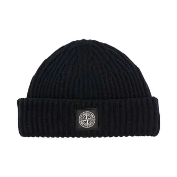 STONE ISLAND Logo Patch Knitted Beanie