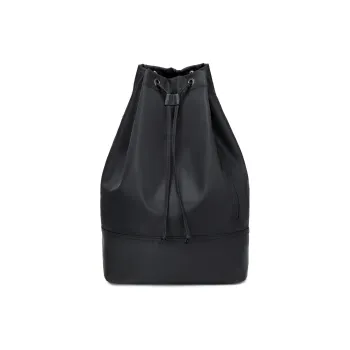 UNITE STAR Nylon Zipper Closure Bucket Bag Backpack Unisex Black/Gray