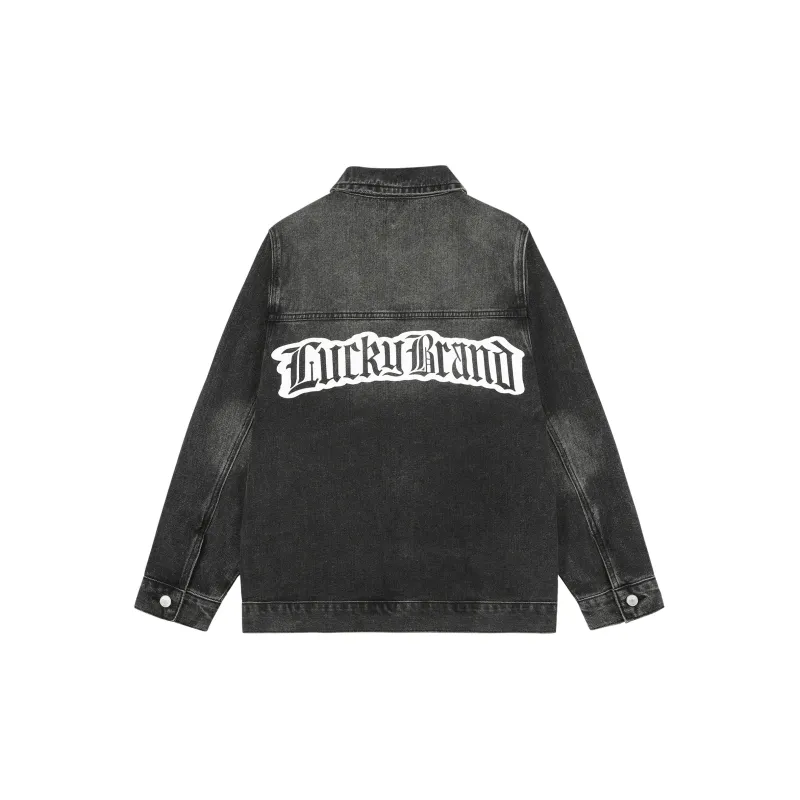 LUCKY BRAND Denim Jackets Unisex Smoke Gray-1