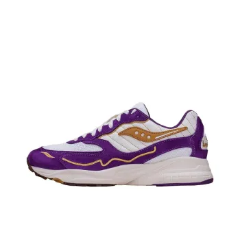 Claima x Saucony 3D Grid Hurricane Slip-Resistant Low-Top Running Shoes Men's White Purple