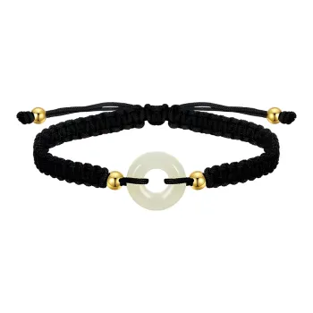 Best Wishes Hetian Jade Bracelets Unisex Pale Greenish White Jade