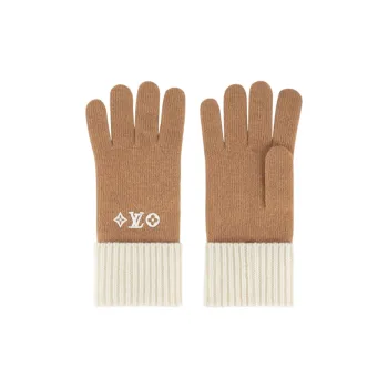 LOUIS VUITTON HEADLINE Knit Gloves Women's Brown