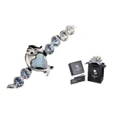Double Fish (Deep Blue White Zircon)