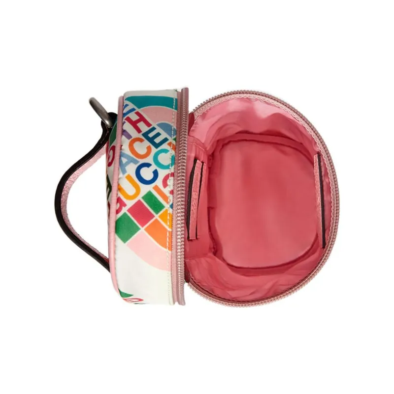 GUCCI The North Face Collaboration Nylon Cylinder Bag Water Bottle Bag Shoulder Bag Crossbody Bag Women's White & Pink-7