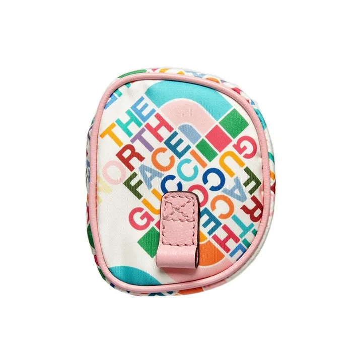 GUCCI The North Face Collaboration Nylon Cylinder Bag Water Bottle Bag Shoulder Bag Crossbody Bag Women's White & Pink-4