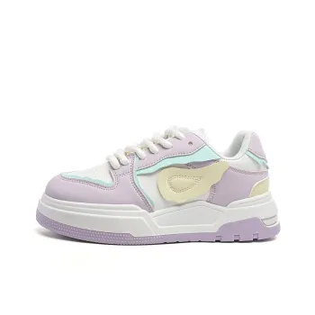 Warrior Little Wings Collection Height Increasing Low Top Skateboard Shoes Women's Purple Beige Yellow