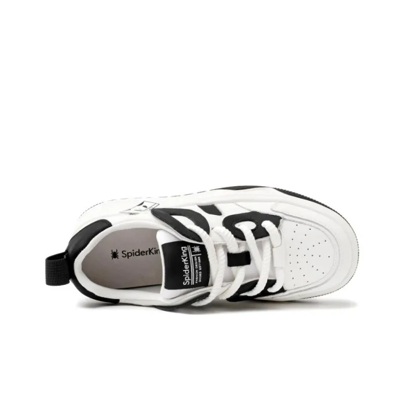 Spider King Low Top Skateboard Shoes Women's Black Beige-3